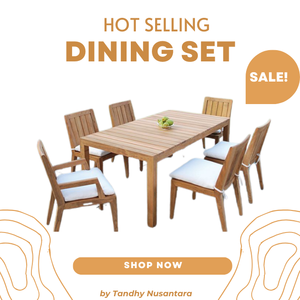 Ensemble de chaises de salle à manger en teck moderne et écologique de luxe pour restaurants et hôtels, personnalisable en provenance d'Indonésie - Product Image 6