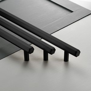 Tirador de armario de latón macizo elegante personalizado negro para el hogar, cocina, muebles de oficina, herrajes, puerta, cajón, armario, tirador de armario - Product Image 2