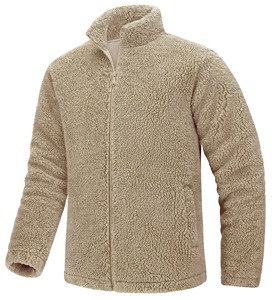 Veste de chasse en toile cirée pour hommes de haute qualité polaire Sherpa lourde avec fermeture éclair motif solide chaud pour veste de saison d'hiver - Product Image 4