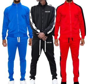 Unisex Vintage Training Jogging Breathable Anti-Bacterial Quick-Dry 100% Polyester Custom Printed Zipper Elastic Tracksuits - Product Image 4