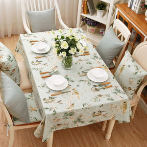 Ensemble de nappes pour Table à manger Table étanche à l'eau Anti-poussière Anti-déversement Résistant au sol Coton Lin Rectangle Nappes OEM - Product Image 4