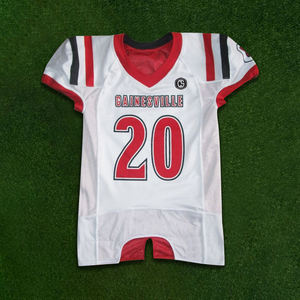 Camisetas de fútbol americano sublimadas, tela de poliéster de malla duradera, camisetas de fútbol de estilo de equipo auténtico fabricadas en Pakistán - Product Image 2