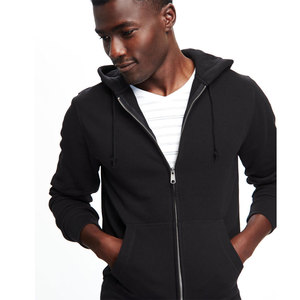 Sudadera con capucha clásica de algodón 100% pesado para hombre al por mayor, con cremallera completa, bordado personalizado, estampado en relieve, OEM, invierno - Product Image 3