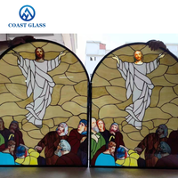 Vidrio para Púlpito de Iglesia, Arte Moderno en Vitral, Patrón Religioso, Vidrio Decorativo de Colores para Ventanas, Puertas y Claraboyas