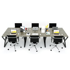 Sofá minimalista de 6 plazas en cuero sintético con estructura de acero y patas en forma de K - Product Image 3