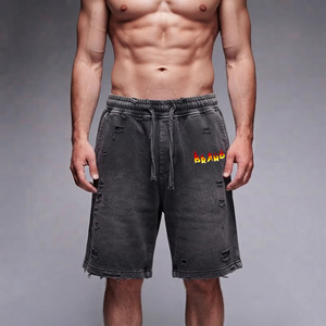 Pantalones Cortos Clásicos para Hombre 2026, Cómodos, de Poliéster/Algodón de Alta Calidad, Cintura Elástica, Lavado Desgastado, con Bolsillos Laterales - Product Image 1