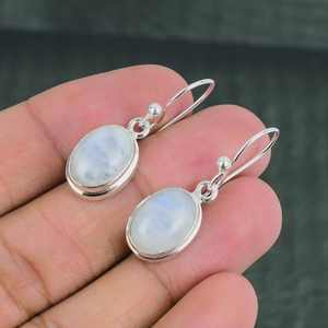 Pendientes de Piedra Lunar Hechos a Mano, Plata de Ley 925, Estilo Boho, Joyería para Novia, Regalo Elegante para Mujer - Product Image 3