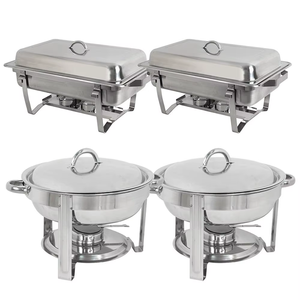 Best Quality Economy <b>Chafing</b> Dishes Set 9L Capacity <b>Fuel</b>-Heated Food Pan Stackable Frame Reasonable Price - Product Image 1