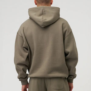Sweat à capuche surdimensionné vierge personnalisé, éponge française, poids lourd 450 g/m², pull pour hommes avec sweats à capuche avec poche kangourou - Product Image 2