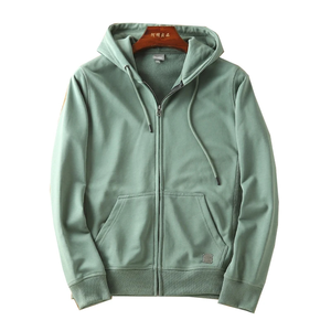 <b>Men's</b> Full Zipper 100% Cotton <b>Hoodie</b> Regular Fit Heavyweight Fleece Winter Breathable Street Grey <b>White</b> <b>Zip</b> Hoodies - Product Image 1