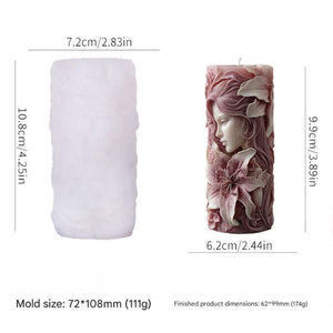 Moule en silicone VM23 3D pour bougie, <span class=keywords><strong>buste</strong></span> de femme déesse florale, figurine en relief pour cire parfumée et plâtre DIY - Product Image 2