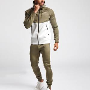 Custom Logo <b>Full</b> <b>Zip</b> <b>up</b> <b>Hoodies</b> Men Polyester Sportswear Jogger Tracksuit Two Pieces Men Wholesale Sweatsuit - Product Image 1