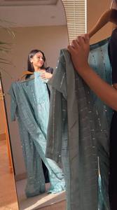 Premium Imported Net <b>Fabrics</b> Embellished With Beautiful Tikli Work With Silk Inner Saree Collection For <b>Indian</b> Women - Product Image 3