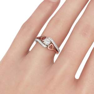 แหวนเงินแท้ทรงกลมดีไซน์หัวใจแบบบายพาส Jeulia สำหรับวันครบรอบ - Product Image 4