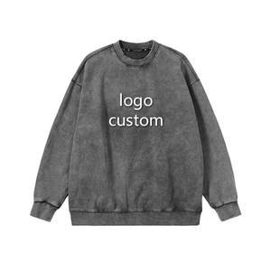 Hot Fashion Cotton <b>Vintage</b> Neck <b>Sweater</b> Custom Logo French Terry Crewneck Popular Women Acid Wash Sweatshirt - Product Image 4