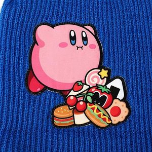Kirby Winter <b>Beanie</b> Y2K <b>Slouch</b> Cartoon Kidby Acrylic Knitted <b>Beanie</b> <b>Hat</b> Ribbed Lining Cuffed <b>Beanie</b> Winter <b>Hat</b> - Product Image 2