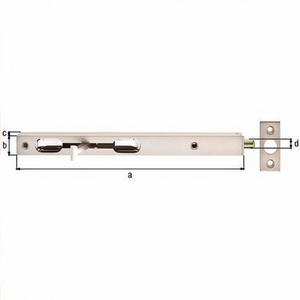 <b>Door</b> & Window Bolt Tubular Edge Steel Silver 220mm Length 20mm Width 15mm Height with Strike <b>Plate</b> GAH - Product Image 3