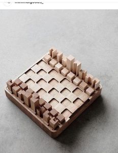 HOCK TABLERO DE AJEDREZ DE MADERA NATURAL Almacenamiento Juegos de tablero de ajedrez de madera en ajedrez Backgammon Juego de mesa de damas para adultos y - Product Image 2