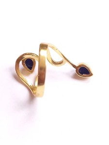 Adjustable Handmade <b>Lapis</b> <b>Lazuli</b> Gemstone <b>Ring</b> Metal Brass 5To7MM Trendy Designer Natural Stone Jewelry & Anniversary Gift - Product Image 3