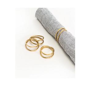 Servilletero de aluminio de color dorado para decoración de boda y mesa de comedor Juego de cuatro servilleteros a bajo precio - Product Image 5