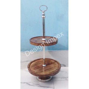 Grand présentoir à gâteaux à 4 niveaux Présentoir en bois écologique Plateaux et planche de service ronds Support à gâteaux en gros pour Noël et événements - Product Image 6