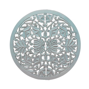 Panel de pared redondo de madera MDF tallado a mano de gran alcance, Panel colgante de madera decorativo artístico para habitación y oficina, venta al por mayor - Product Image 4