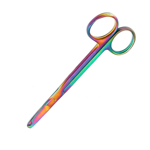 Tijera de sutura de vendaje quirúrgico de acero inoxidable alemán de alta calidad, tijera de grado Industrial recubierta de arco iris - Product Image 3