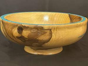 Bol moderne en bois résine Designer fait à la main matériau naturel maison cuisine décor déclaration pièce maîtresse - Product Image 2