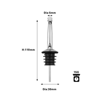 Verseur de vin en acier inoxydable 304 à fermeture automatique, bec verseur avec couvercle rabattable automatique, distributeur de liqueur pour bar, cocktail, huile, vinaigre