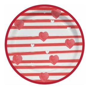 Assiette en papier coeur de la Saint-Valentin (Style #3) - 350 GSM, 8PC, sans feuille d'aluminium (Design, Specs & Pack Qté personnalisable) - Product Image 1