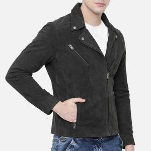 Professional Vintage Style Men's Black Suede Moto <b>Jacket</b> Stand Collar Zipper Closure <b>Slim</b> <b>Fit</b> Autumn Wear Leather <b>Jacket</b> Unisex - Product Image 3