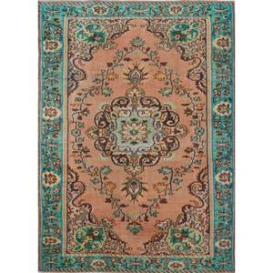 Alfombras de Lana Anudadas a Mano Estilo Vintage, Alfombra Grande Multifuncional Hecha a Mano para Sala de Estar, Pasillo, Rectangular, con Medallón Abstracto - Product Image 1