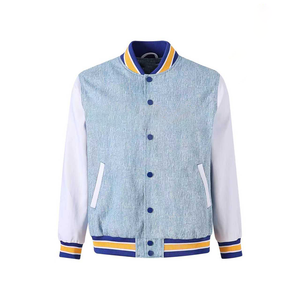 เสื้อแจ็คเก็ตวอร์ซิตี้บอมเบอร์ผ้าขนสัตว์ A&T แบบสั่งทำพิเศษ ปักลายด้านนอก ปิดด้วยซิป กันน้ำ กันลม สำหรับฤดูใบไม้ผลิ - Product Image 1