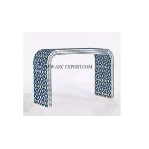Travail d'incrustation d'os couleur bleu et blanc Table console de meubles de maison et de salon Table console de meubles de la plus grande qualité - Product Image 1