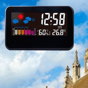 Đa Chức Năng Điều Khiển Bằng Giọng Nói Lớn Màn Hình Màu Thời Tiết Thời Gian Ngày Hiển Thị Đồng Hồ Báo Thức - Product Image 4