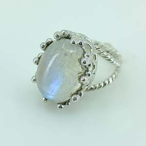 Rainbow Moonstone 925 Sterling Silver Handmade Statement Ring Men's Boho June Birthstone Jewelry Perfect Gift for Her Birthday - Product Image 6