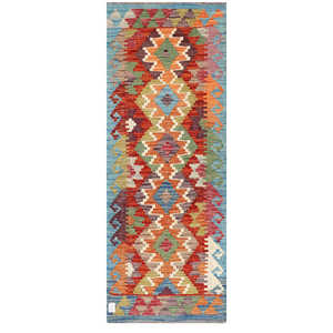 Alfombra Kilim de Maimana, Afganistán, 169 x 65 cm, Alfombras y Juegos de Alfombras - Product Image 1