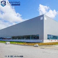 Almacén Moderno de Estructura de Acero Prefabricada, Edificio Industrial Duradero, Nave de Taller con Estructura Metálica Certificada CE