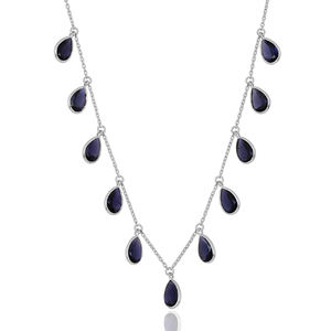 Superventas, joyería de piedras preciosas de iolita natural de Plata de Ley 925, hermoso collar para ocasiones de regalo - Product Image 2