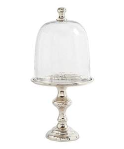 Gold Metal Cake Stand With Glass Dome Ideal For Farmhouse Kitchen Styling And Rustic Interior Design Themes - Product Image 5