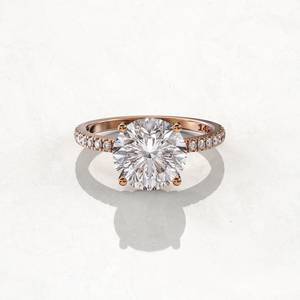 Elegante Anillo de Compromiso Solitario de Moissanita con Corte Redondo, Oro de 14K, Engaste Clásico de 4 Puntas, Joyería de Lujo Hecha a Mano, Exportador de Joyería para Bodas - Product Image 4