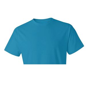 เสื้อยืดลำลองผู้ชายไซส์ใหญ่ สีฟ้าอ่อน 220gsm ผ้าฝ้ายออร์แกนิค 100% ระบายอากาศได้ดี เป็นมิตรกับสิ่งแวดล้อม ลายนูน  โลโก้ด้านหน้าปรับแต่งได้ - Product Image 4