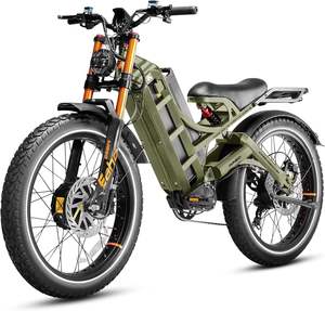 Vélo électrique 5600W pour adultes, vitesse 50 mph, batterie 24V 80Ah, autonomie 250 miles, double moteur, 7 vitesses, cadre en aluminium - Stock disponible - Product Image 3