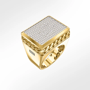 Diamante de moissanita personalizado de lujo de oro macizo de 18 quilates para hombre, fiesta de compromiso totalmente helado, aniversario, moda IGI, aleación de piedras preciosas - Product Image 1