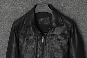 Blouson en cuir lourd OEM pour hommes Blouson universitaire de haute qualité Blouson en cuir vintage noir marron pour hommes - Product Image 5