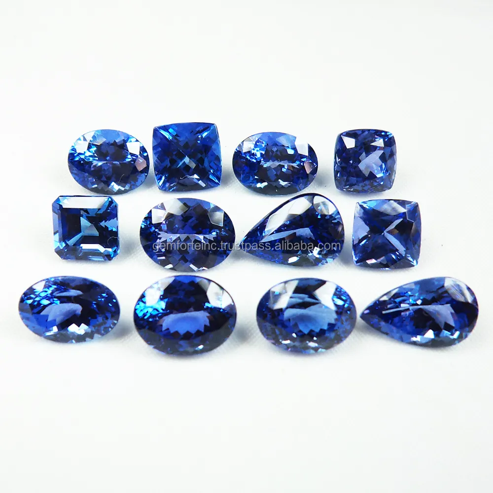 Tanzanite naturale pera forma ovale miscela di alta qualità calibrata dimensione sciolto pietra naturale prezzo all'ingrosso Tanzanite blu scuro