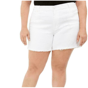 Shorts in denim rosa da donna alla moda con orlo sfrangiato, stile vintage, taglio dritto, casual, stampati e ricamati, per l'estate, taglia 16 - Product Image 2