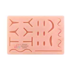Almohadilla de práctica de sutura de silicona duradera de 3 capas con 19 heridas precortadas, herramienta de formación médica certificada CE, etiqueta privada OEM - Product Image 1