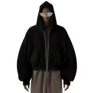 2025 Sweats à capuche Streetwear personnalisés en gros: sweats à capuche noirs de couleur unie, 33 couleurs, sweats à capuche pour hommes doublés de polaire de 345g - Product Image 5