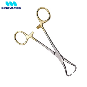 Pinzas Quirúrgicas Manuales con Mango Dorado, Pinzas para Toallas de Acero Inoxidable Reutilizables de Alta Calidad con Certificación CE para Cirugías INNOVAMED - Product Image 2